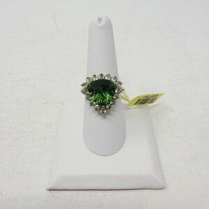 Shop LC Green Trillion Helenite/Hebei Peridot Size 8 Ring Sterling Silver 5412